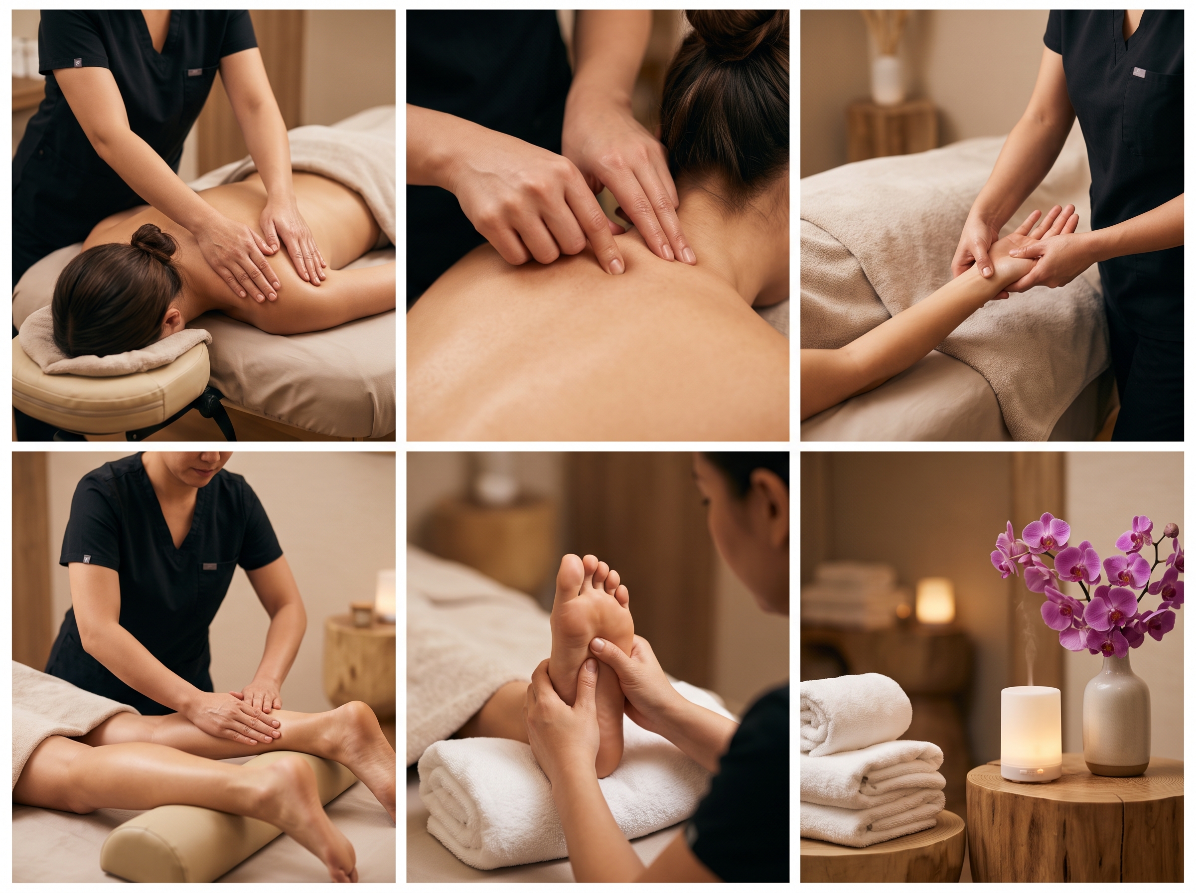 Deep back and neck massage relieving office syndrome pain